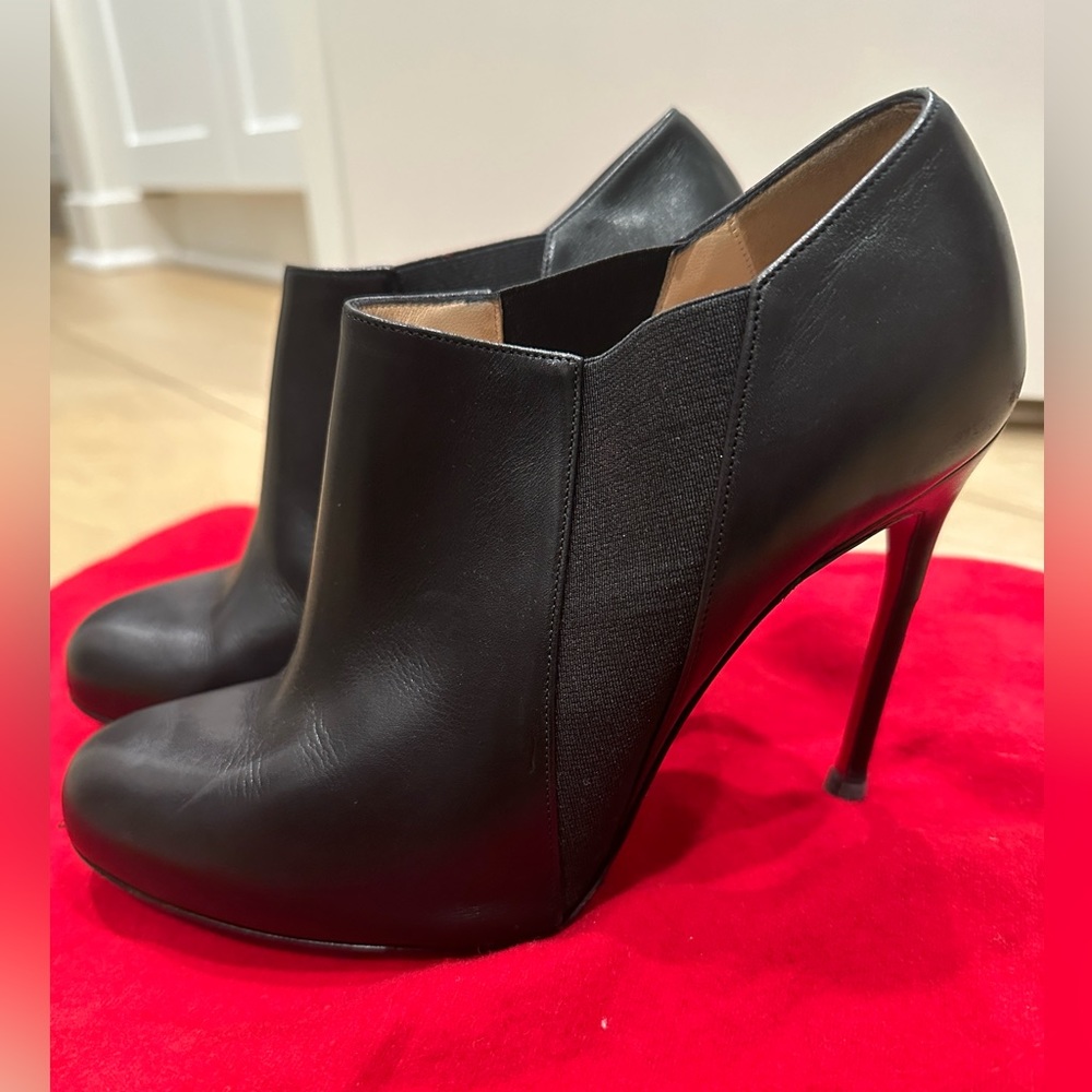 Christian Louboutin Lastoto Black Stiletto Bootie, Size 38.5